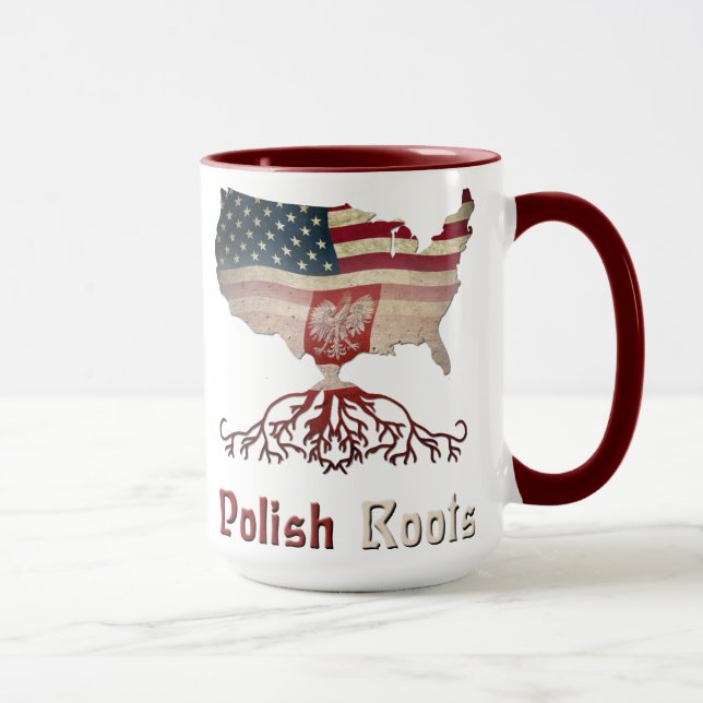 Polish Roots, Polish American Flags   Mug (Right)