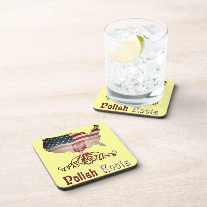 Polish Roots with American Map Cork Coasters