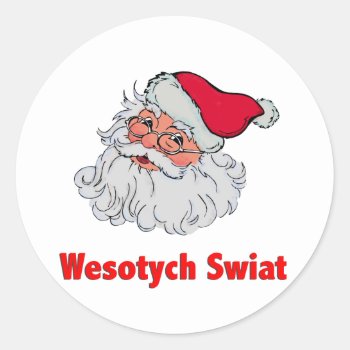 Polish Santa Claus #2 Classic Round Sticker by nitsupak at Zazzle