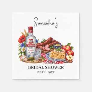 Polish Sausages Apple Cake Vodka Bridal Shower Napkins