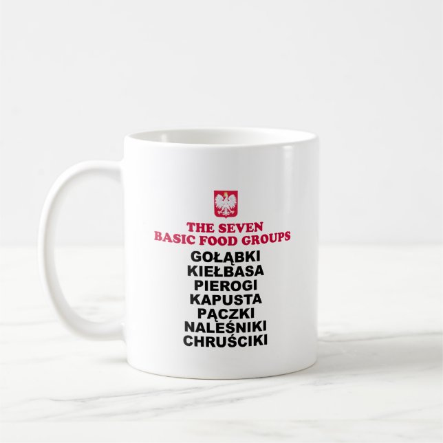 Polish Seven Food Groups Coffee Mug (Left)