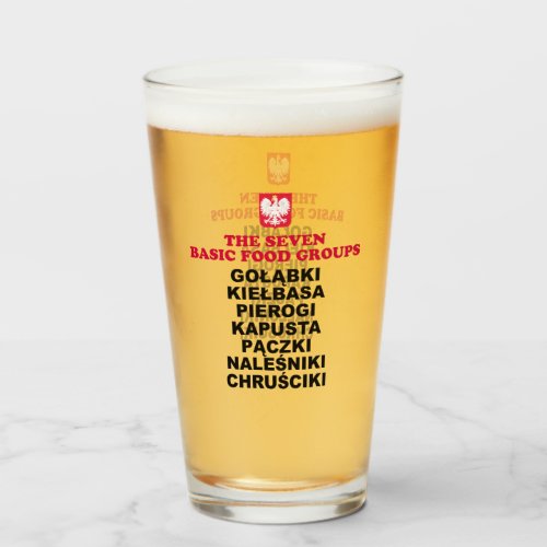 Polish Seven Food Groups Glass