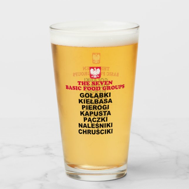 Polish Seven Food Groups Glass (Front Filled)