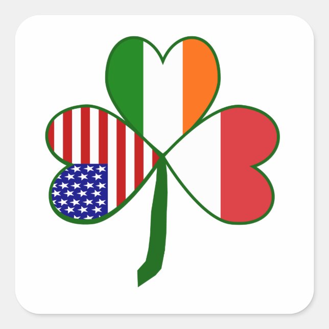Polish Shamrock Square Sticker (Front)