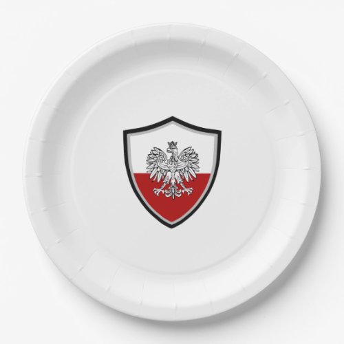Polish shield flag_coat arms paper plate