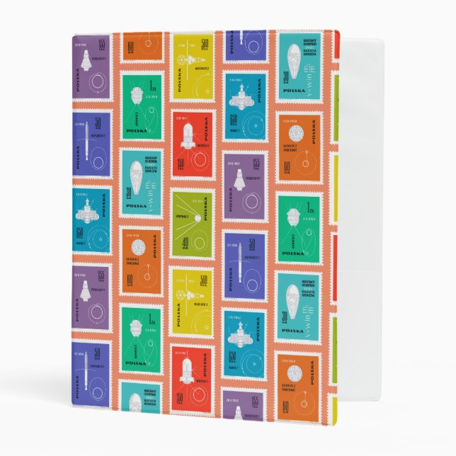 Polish Spacecraft Stamp Album/Mini Binder (Front/Inside)