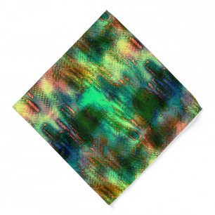 Polish stains and texture mix, burnt green yellow  bandana