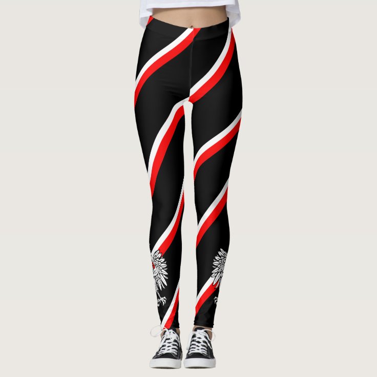 Polish stripes flag leggings | Zazzle