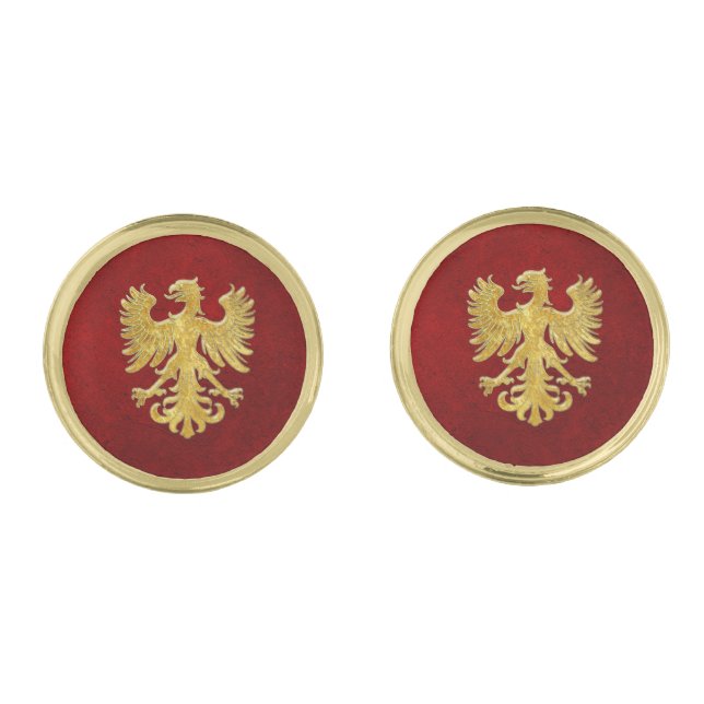Polish Style Gold Eagle  Cufflinks (Front)