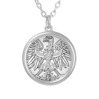 Polish symbol silver plated necklace