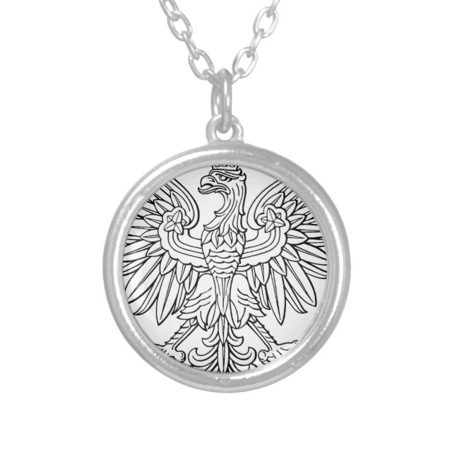 Polish symbol silver plated necklace (Front)