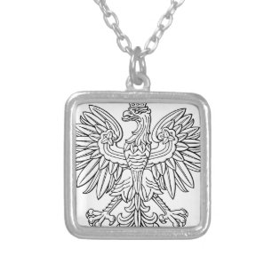 Polish symbol silver plated necklace