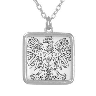 Polish symbol silver plated necklace