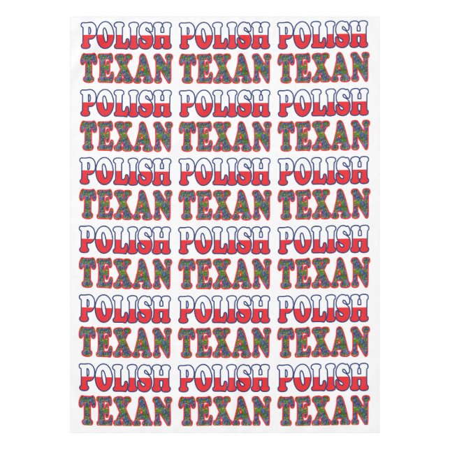 Polish Texan Bluebonnets Tablecloth (Front)