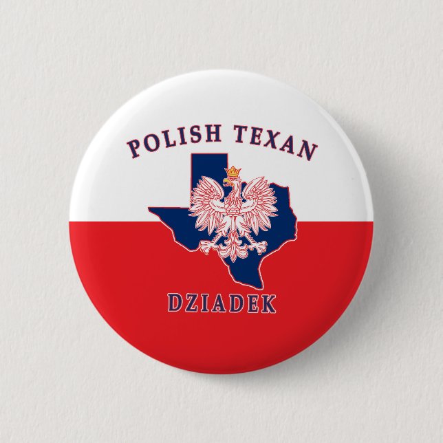 Polish Texan Dziadek Button (Front)