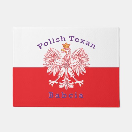 Polish Texan Eagle Babcia Doormat