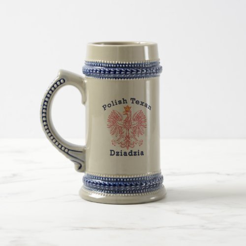 Polish Texan Eagle Dziadzia Beer Stein