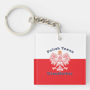 Polish Texan Eagle Grandfather Keychain