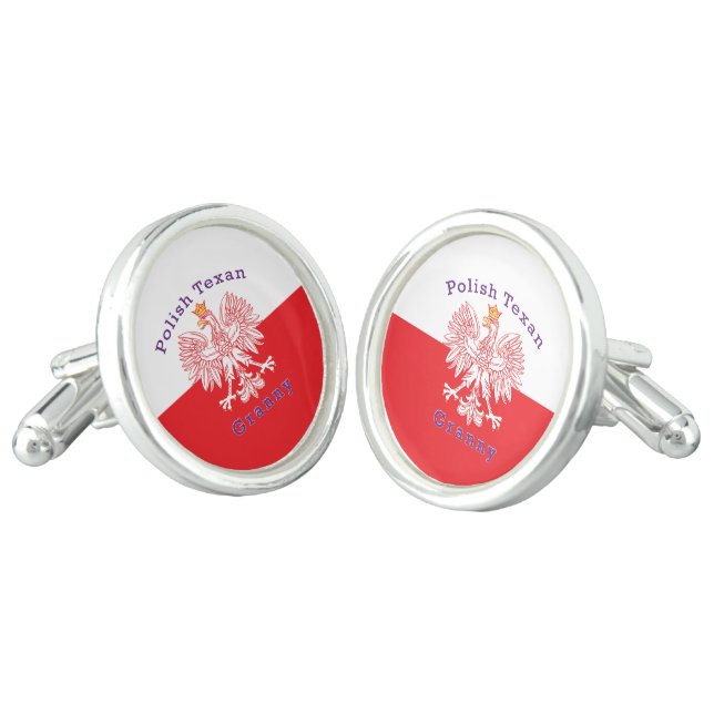 Polish Texan Eagle Granny Cufflinks (Angled)