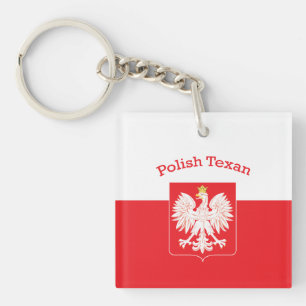 Polish Texan Eagle Shield Keychain