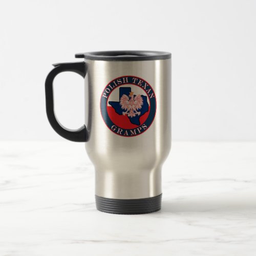 Polish Texan Gramps Round Travel Mug