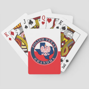 Polish Texan Grandma Round Poker Cards