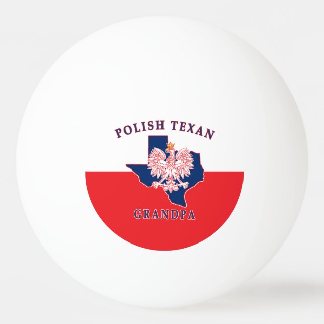 Polish Texan Grandpa Ping Pong Ball (Front)