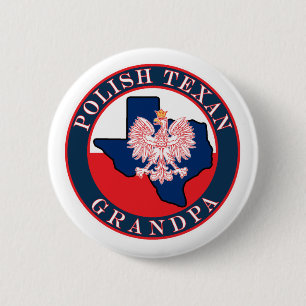 Polish Texan Grandpa Round Button