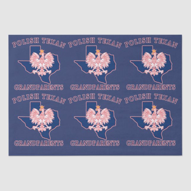 Polish Texan Grandparents Tissue Paper (Front)