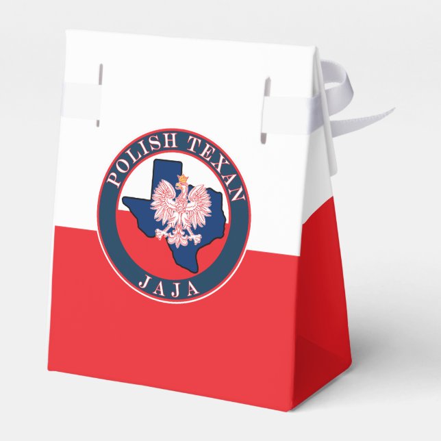 Polish Texan Jaja Round Favor Boxes (Back Side)