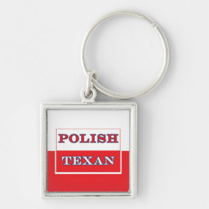 Polish Texan Poland Flag Keychain