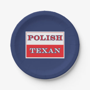 Polish Texan Poland Flag Paper Plates