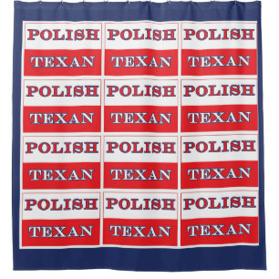 Polish Texan Poland Flag Shower Curtain
