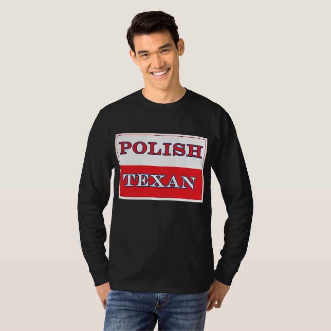 Polish Texan Poland Flag T-Shirt (Front Full)