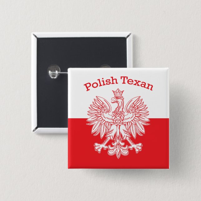 Polish Texan White Eagle Button (Front & Back)