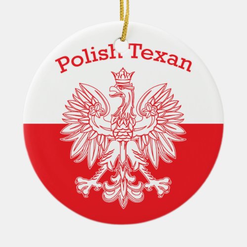 Polish Texan White Eagle Ceramic Ornament