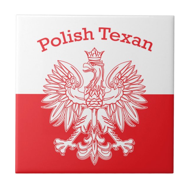 Polish Texan White Eagle Ceramic Tile (Front)