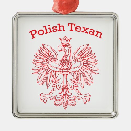 Polish Texan White Eagle Metal Ornament