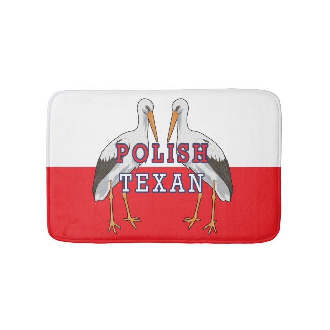 Polish Texan White Stork Bath Mat (Front)