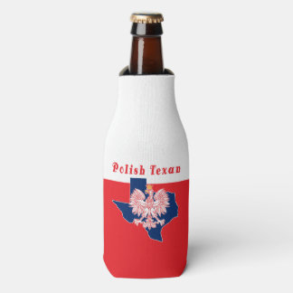 Polish Texan With Texas Map Bottle Cooler