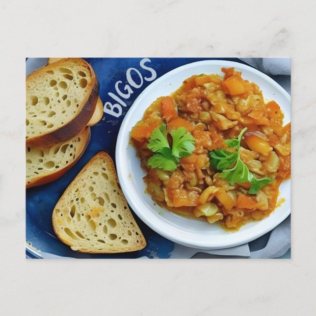 Polish traditional food, Postcard for postcrossing (Front)