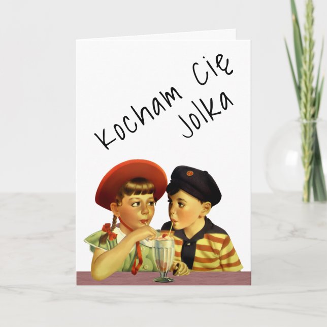 Polish valentines card Walentynki greeting card (Front)