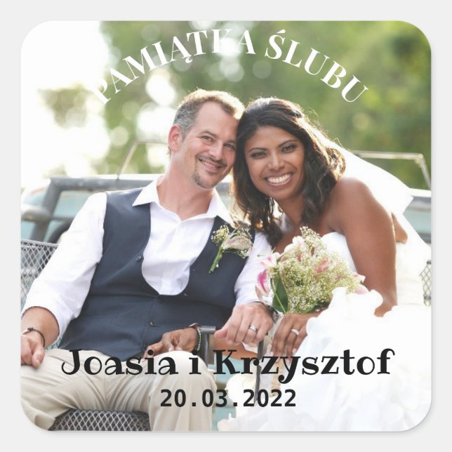 Polish wedding memorial Poland gift Square Sticker (Front)