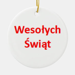 polish wesolych swiat ceramic ornament