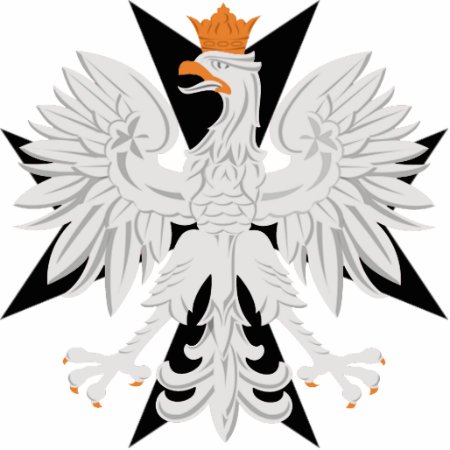 Polish White Eagle Black Maltese Cross Statuette