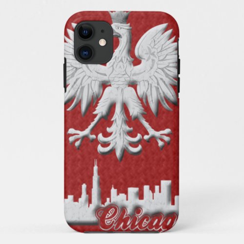 Polish White Eagle Chicago Skyline iPhone 5 Case_M iPhone 11 Case