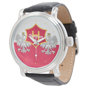 Polish White Eagle Crest Monogrammed Watch