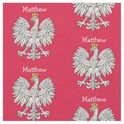 Polish White Eagle Crest Personalized Fabric