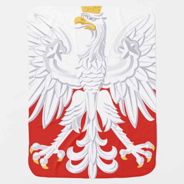 Polish White Eagle Flag Stroller Blanket (Front)