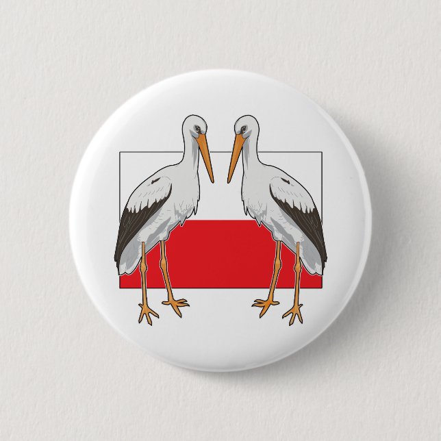 Polish White Stork Button (Front)